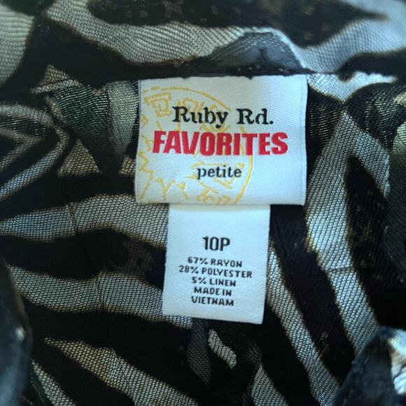 Ruby Rd. Favorite Petite zebra print semi sheer women’s blazer jacket - Picture 5 of 5
